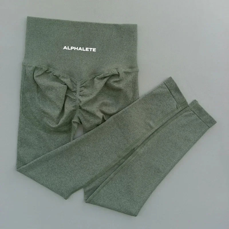 ALPHALETE Women Yoga Pants Leggings Hips Lifting Gym Leggings Seamless Sport Pants High Waist Fitness Leggings Workout Running