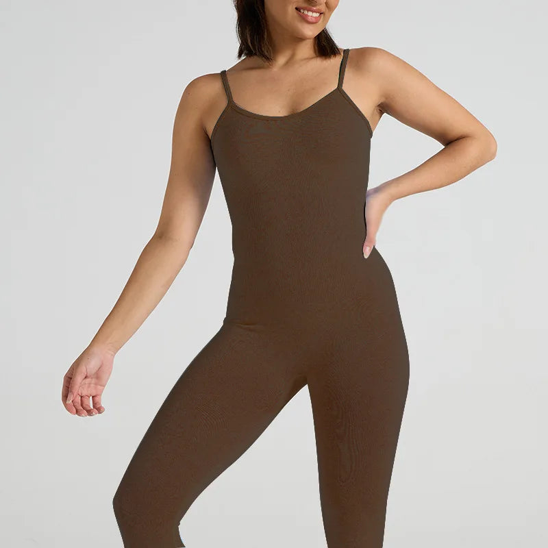 Bodycon Jumpsuit Women Full Seasons Casual Fitness Sporty Playsuit Sleeveless Slim Activewear All In One Jumpsuit Clothing Lady