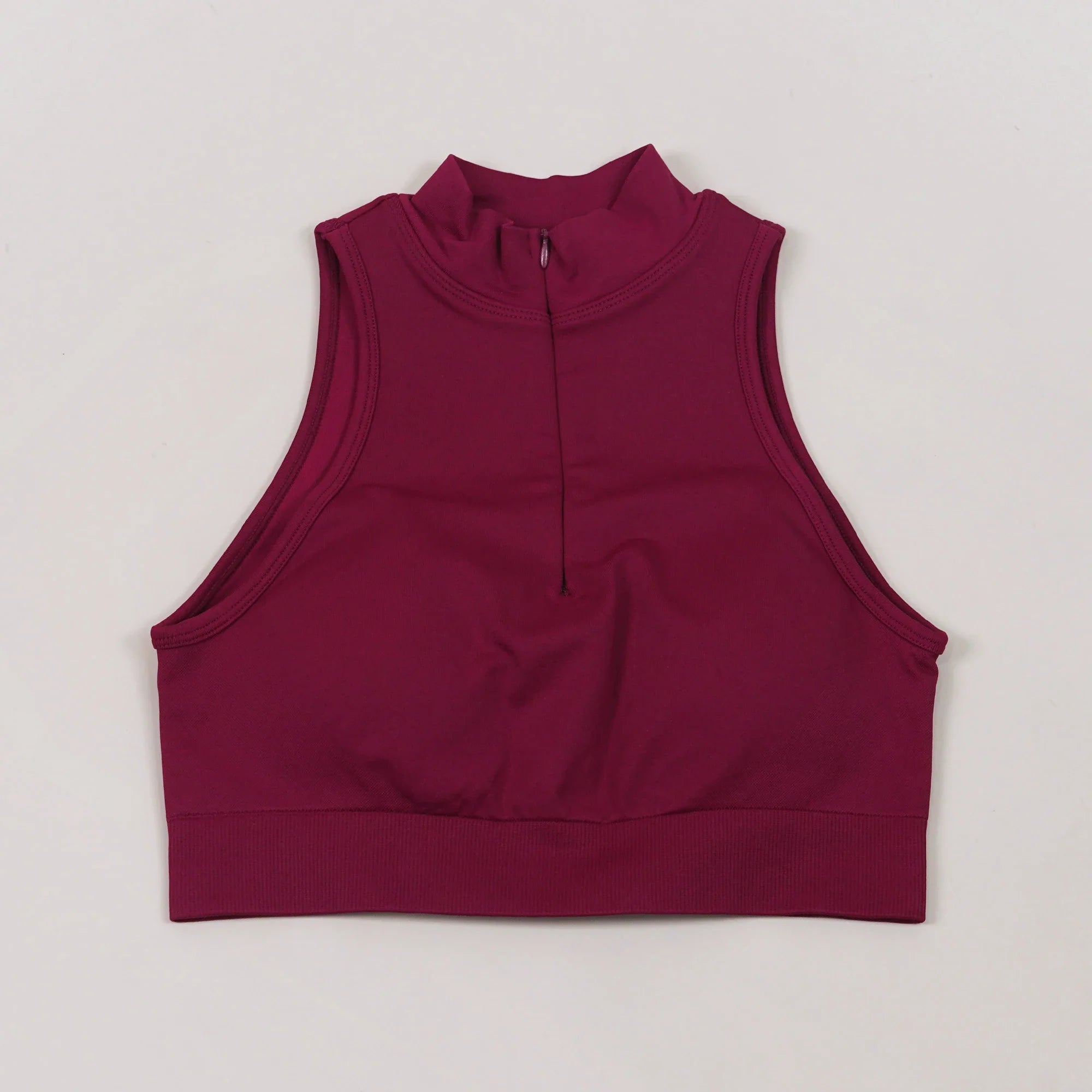 VEQKING 1/4 Zip Tank Top Women Racer Back Yoga Vest with Pads Lapel Sports Crop Tops Shockproof Dynamic Gym Workout Bra Tops