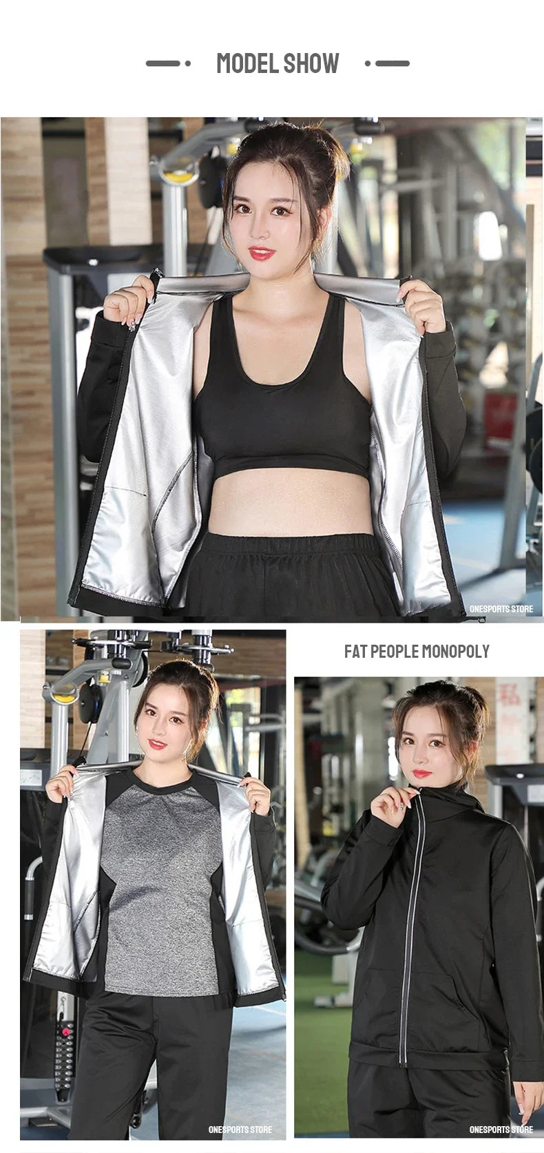 New Sauna Suit Women Plus Size Gym Clothing Sets for Sweating Weight Loss Female Sports Active Wear Slimming Tracksuit Women