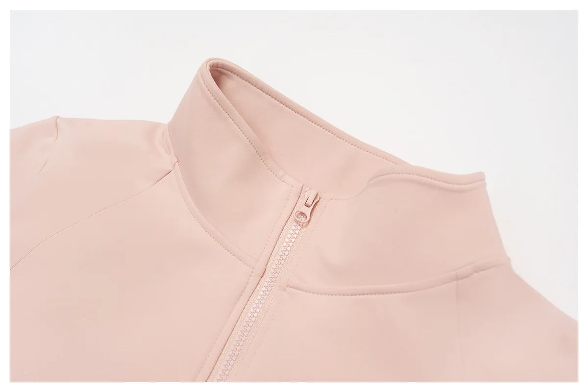 2PCS Yoga Set Workout Sets Women Sportswear Gym Clothing Fitness Zipper Long Sleeve High Waist Leggings Sports Suits Yoga Suit