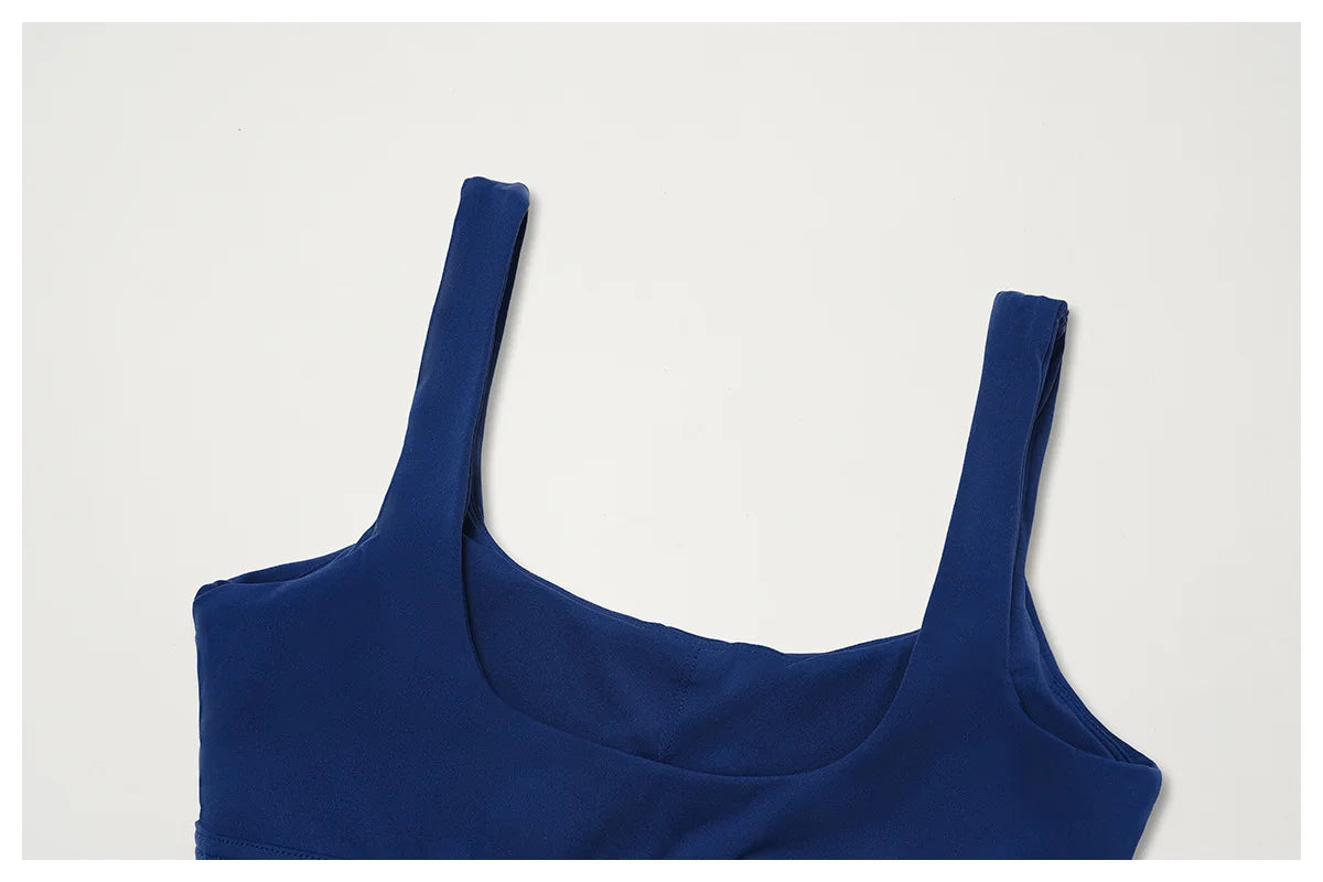 Customized LOGO women's new nude yoga suit tight shock-proof sports running outdoor fitness yoga suit two-piece set