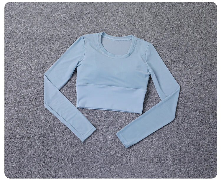 Womens Workout Long Sleeve Yoga Basic Tee Shirt Casual Round Neck Slim Athletic Running Solid T-Shirt Top