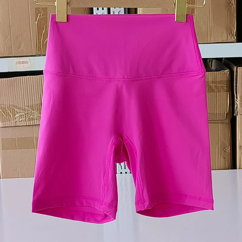 Women Sports Shorts High Waist Yoga Shorts Slim Fit Butt Lift Gym Running High Elastic Nylon Shorts