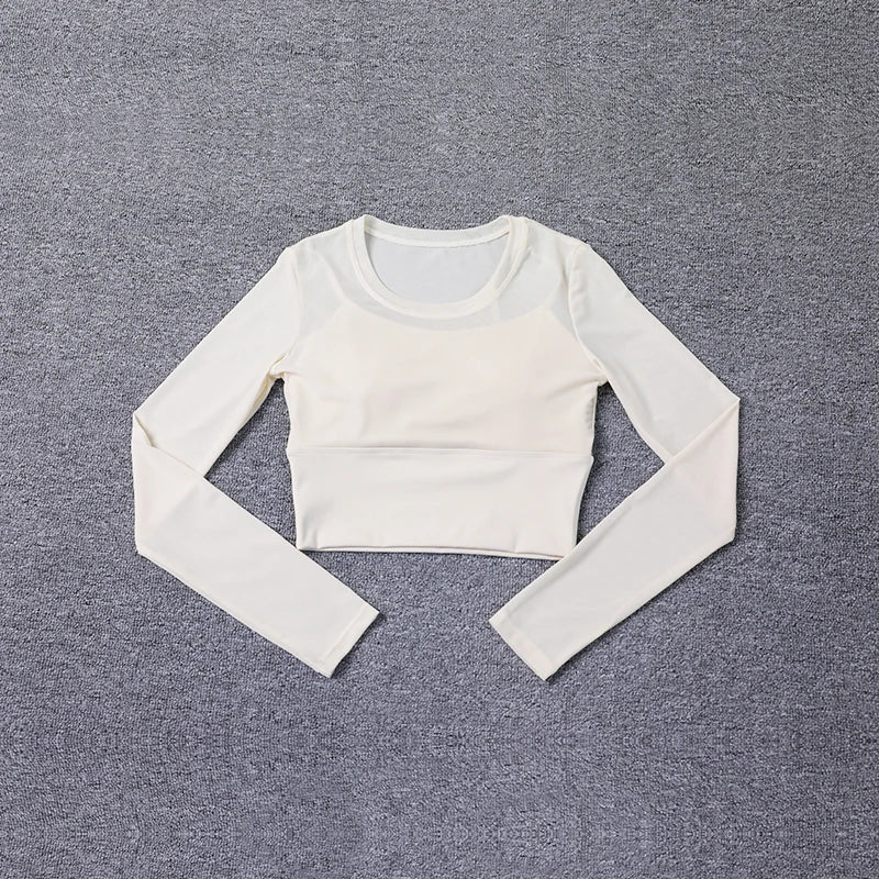 Womens Workout Long Sleeve Yoga Basic Tee Shirt Casual Round Neck Slim Athletic Running Solid T-Shirt Top
