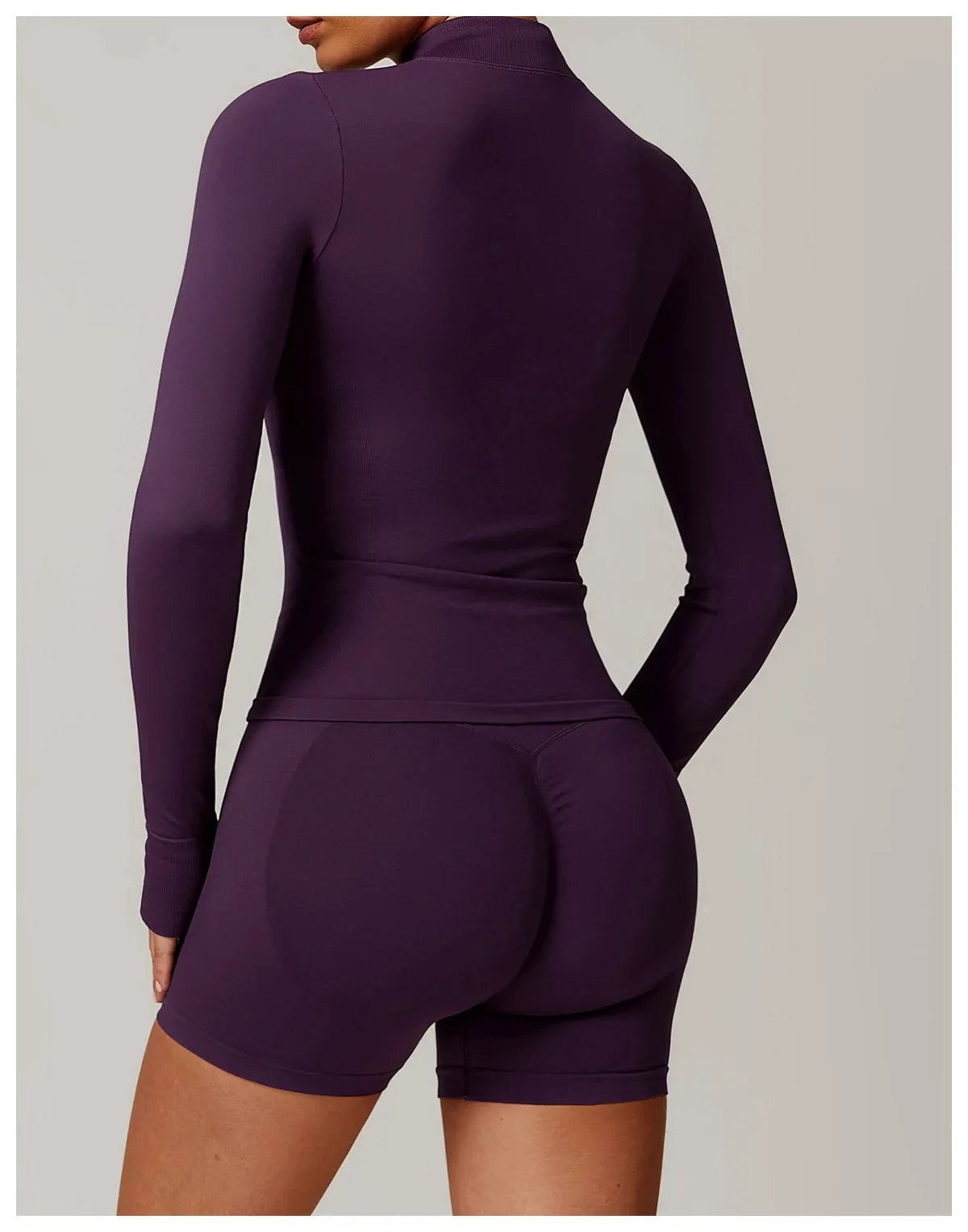 Seamless Yoga Slothes Women's Top Standing Collar Long Sleeved Sports Jacket Running Training Fitness Top Windproof Running Suit