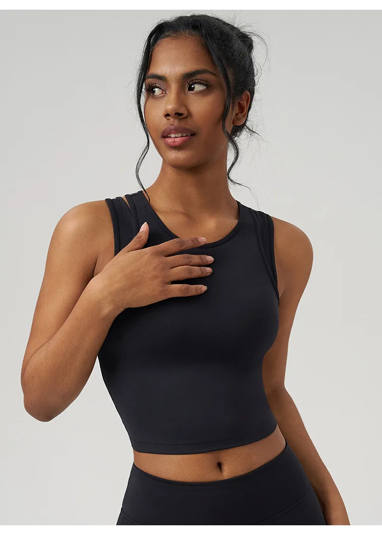 Yoga Vest Women Gym Sleeveless Sport Shirt Fitness Training Sportswear Vest Outdoor Running Sport Tank Tops