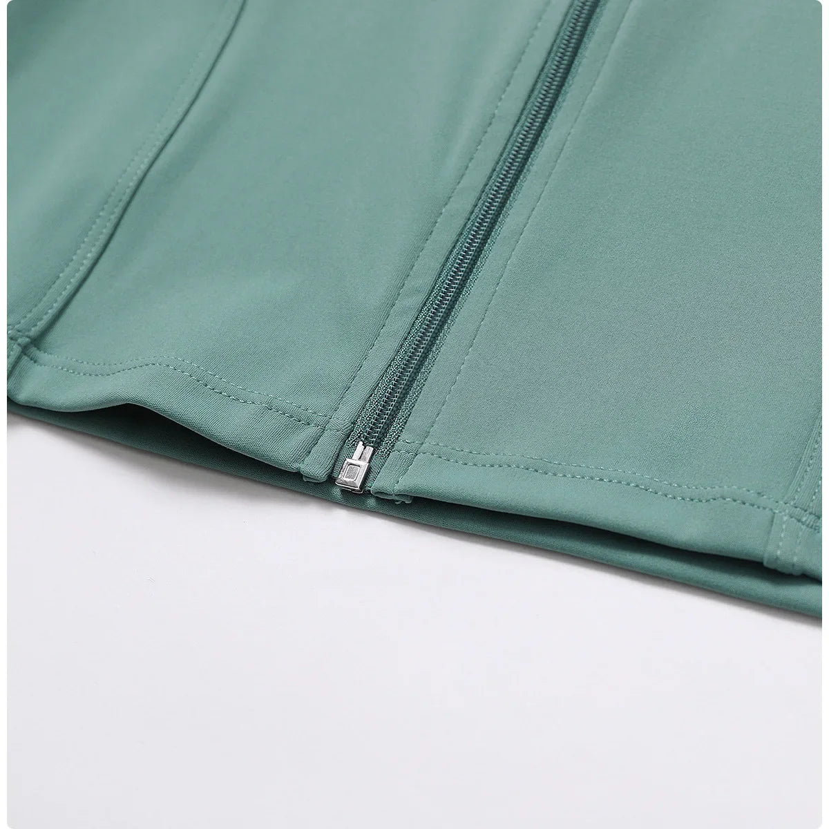 Women's Long Sleeve Top Zipper Jacket Yoga Shirts Running T-Shirt Workout Fitness Gym Sports Top Training Crop Top Clothes