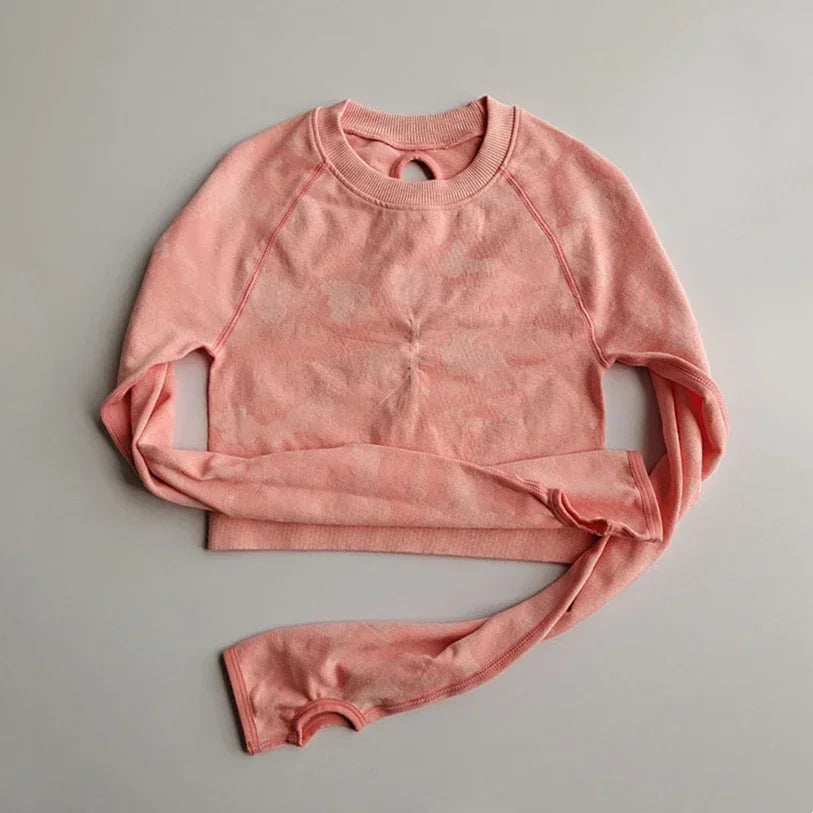 Tie Dyeing Seamless Yoga Set Gym Fitness Two Piece Set Women Clothing Sexy Back Crop Top High Waist Workout Leggings Sportswear