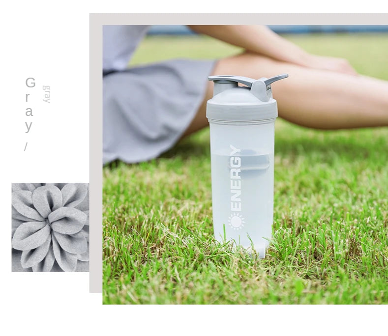 500/700MLSports Water Bottle Protein Shaker Outdoor Travel Portable JuiceCup With Powder Case Coffee Mugs Leak Proof DrinkBottle