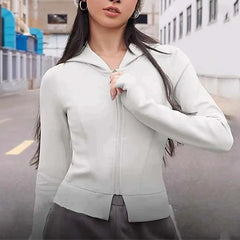 امرأة ترتدي قوة يصل 2023 شتاء دافئ الصوف طويلة الأكمام هودي قميص يوجا المرأة البريدي اللياقة البدنية الصالة الرياضية أعلى أكتيفيوير الجري معاطف امرأة هوديس سترة وقبعة.