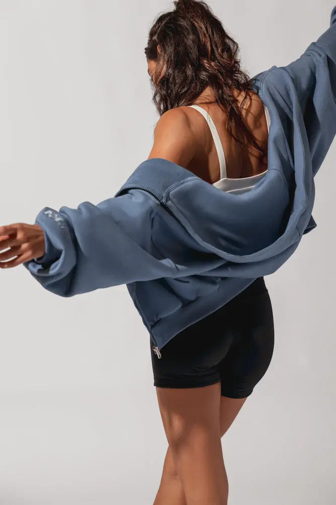 Zip Cloud Hoodie - Blue Steel POPFLEX