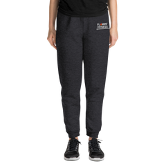 Women's Black Heather Embroidered Logo Joggers Flamin' Fitness
