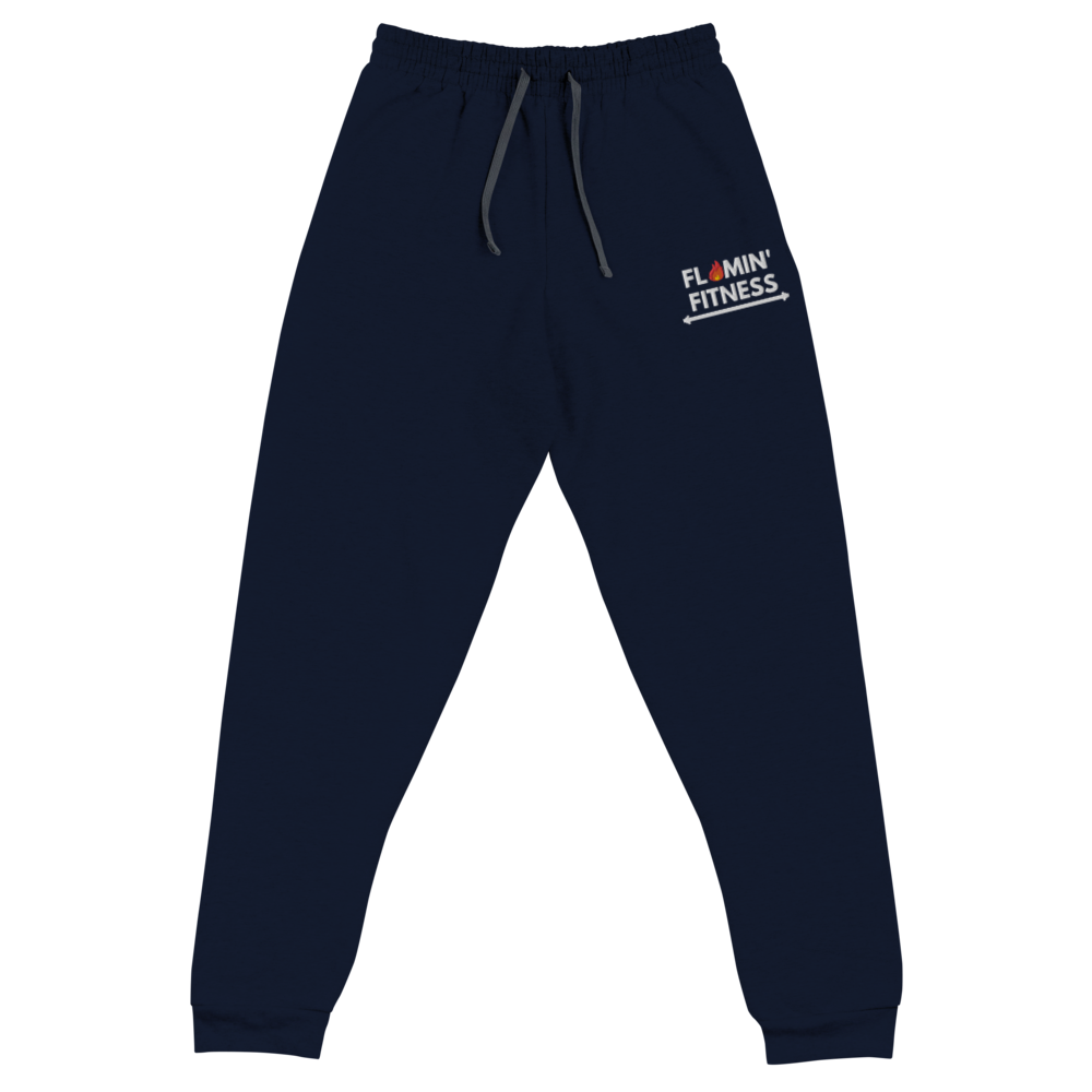 Women's Navy Embroidered Logo Joggers Flamin' Fitness